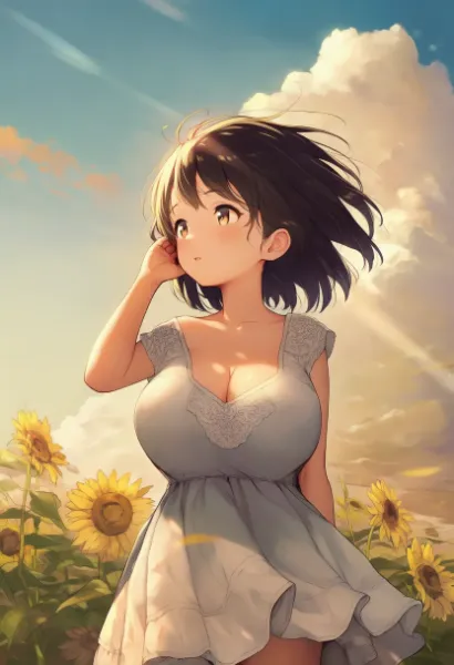 ひまわり畑の風のささやき