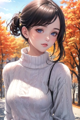High neck knitted sweater