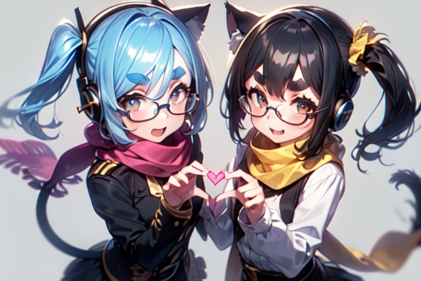 二人でツインテ！