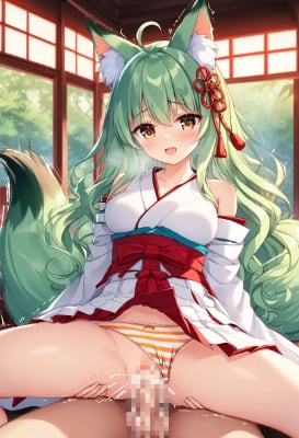狐っ娘巫女のみぞれちゃんと子作りセックス