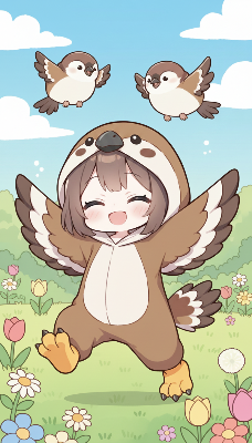 スズメの着ぐるみ