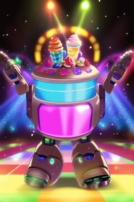 踊るアイスクリームのロボットです。