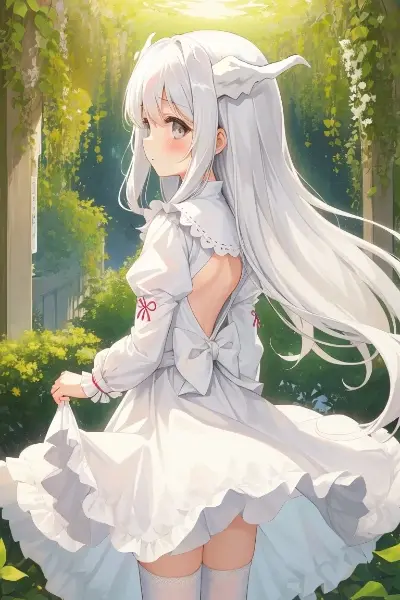 翼を収納したプラティナちゃんの背中。