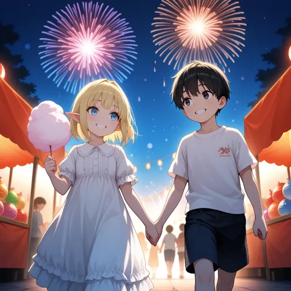 エルフと夜店