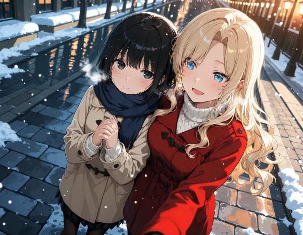 黒髪＆ブロンド・冬が始まるよ