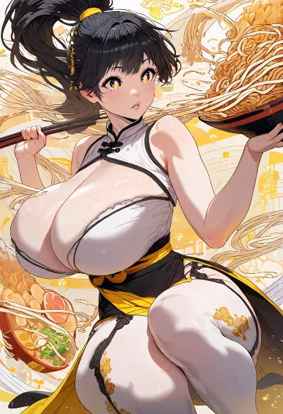 飛び散る麺と情熱のラーメン娘