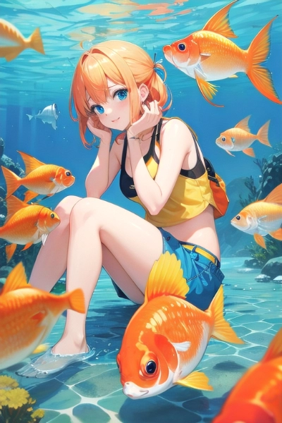 美少女 金魚