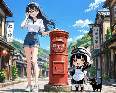 温泉街に到着です～♪