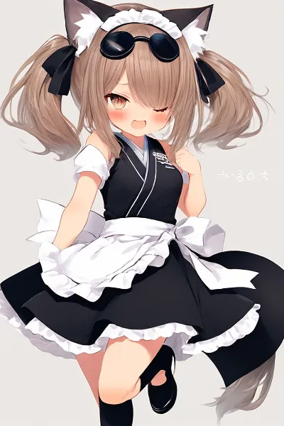 クール猫耳メイドのウィンク(髪が元祖に近い)