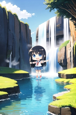 美しき滝の水