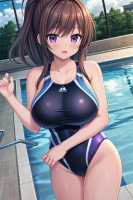 競泳水着っ娘