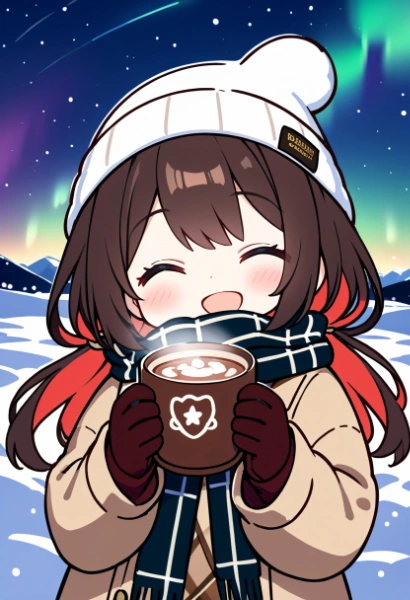 オーロラを眺めながら