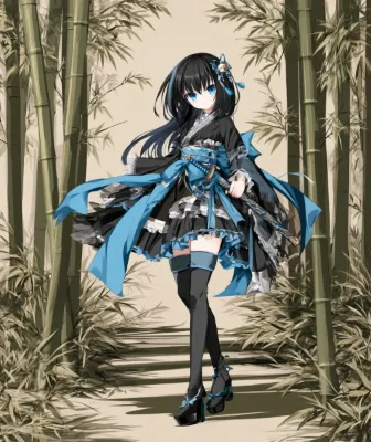 竹林に舞う青き剣姫