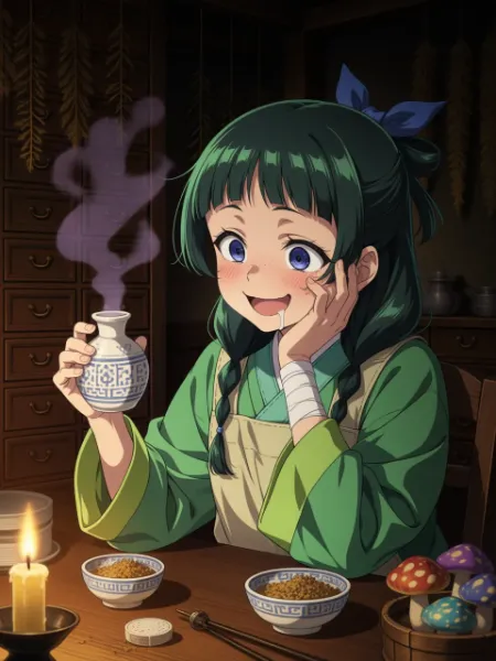 謎の煙にニヤけるやべぇ女