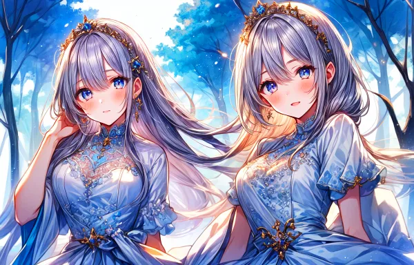 双子の銀髪女性★