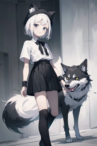 Girl with wolf