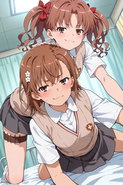 保健室での二人（御坂美琴）