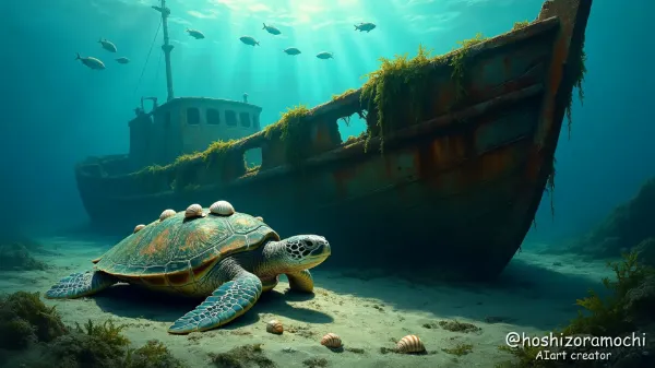 沈没船の影で眠る時の守り人 - The guardian of time sleeps in the shadow of the sunken ship