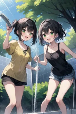 真夏の公園で