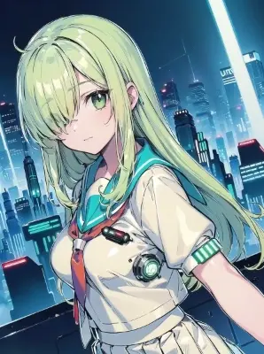 #201 緑髪少女