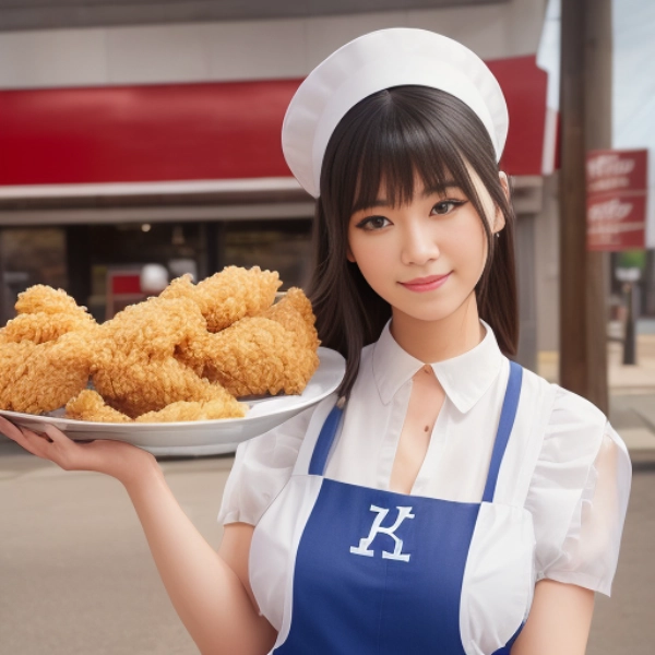 フライドチキン店の店員さん　２（2枚）