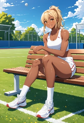 金髪ポニーテール
