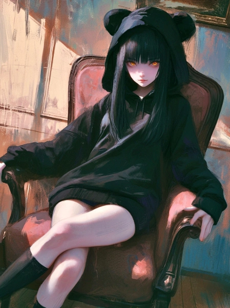 肖像画風くま娘