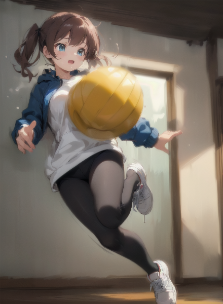 ジャケットを着た少女とドッジボール！２