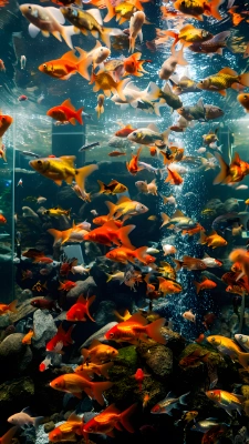 どこか寂寥感ある金魚たち