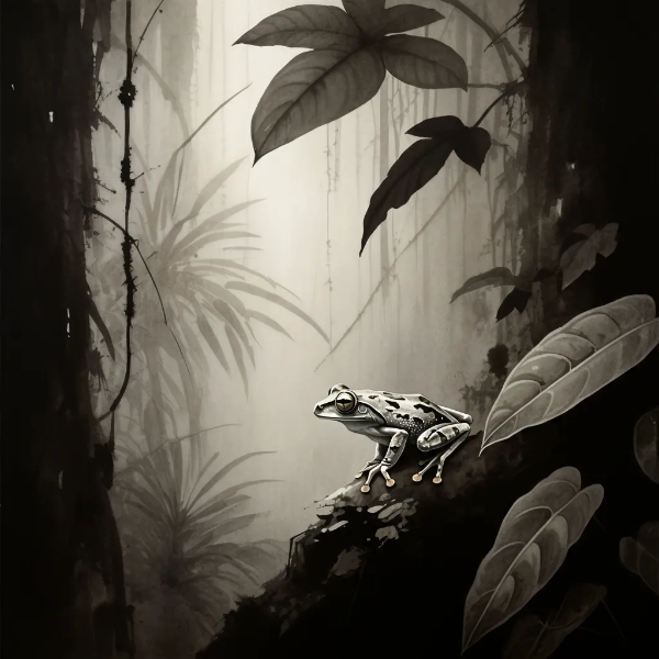 林間隠れの雨声