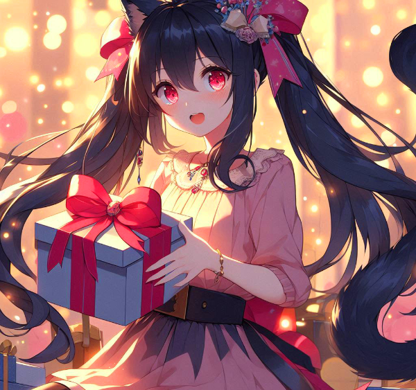 箱を持ってる、黒髪ツインテール少女★その(4枚)