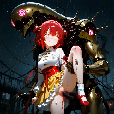 女の子達と暗き夜に現る機械系モンスター