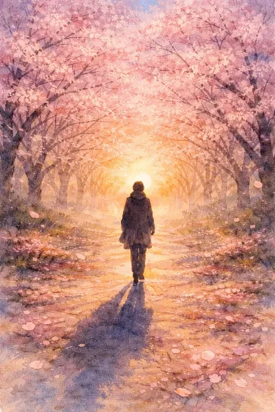 桜舞う道の向こうに待つ未来