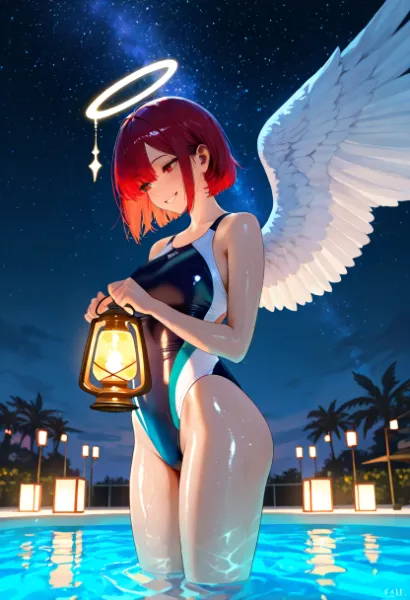 ナイトプールとランタンと