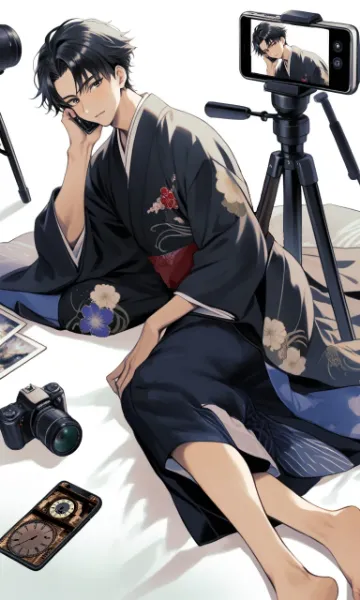 撮影してる人を写す