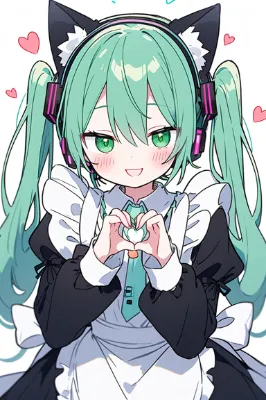 萌え萌えきゅんをする初音ミク🎤