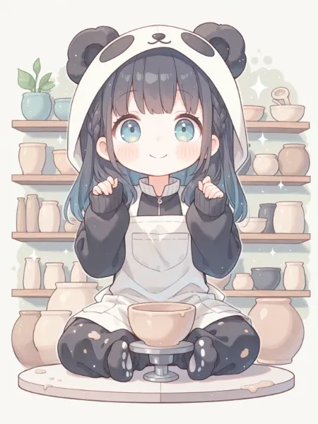 ろくろ回しパンダ娘