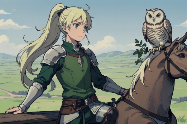 アヴェリン：フクロウを腕にとめる