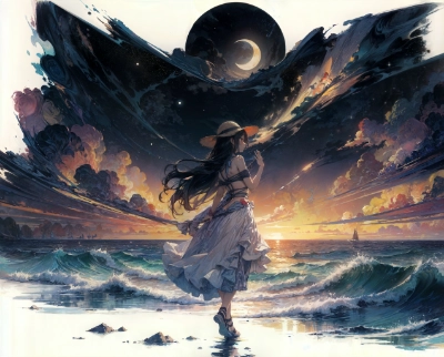 余白と海と月と