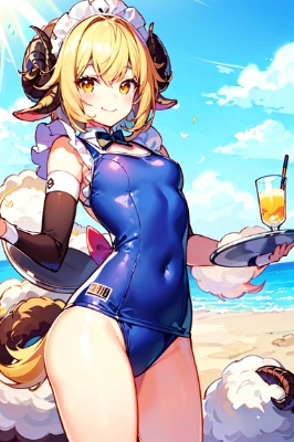 おとなのどうぶつえんスクール水着カフェ海の家