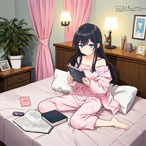 ピンクの部屋で静かな読書