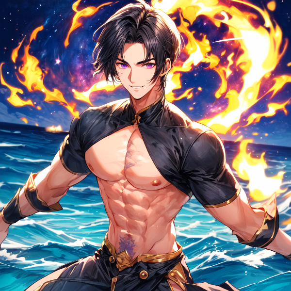 ファイアーナイフダンサーな、黒髪短髪男性★(8枚)