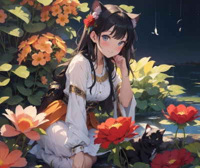 花達に囲まれて