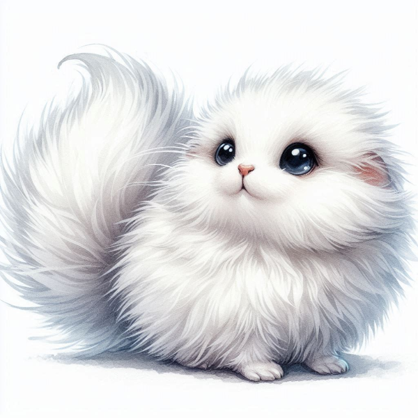 white fluffy