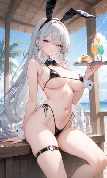 海の家のバニーさん