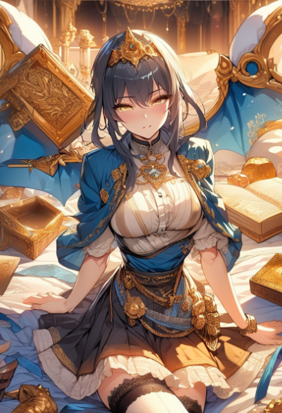 豪華そうな部屋の女の子