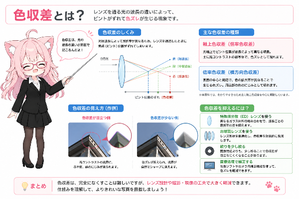 色収差について解説してみたよ♪