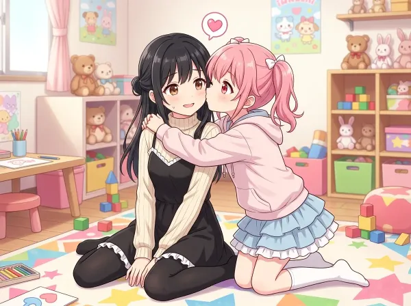 ぬいぐるみの部屋で交わす秘密のささやき