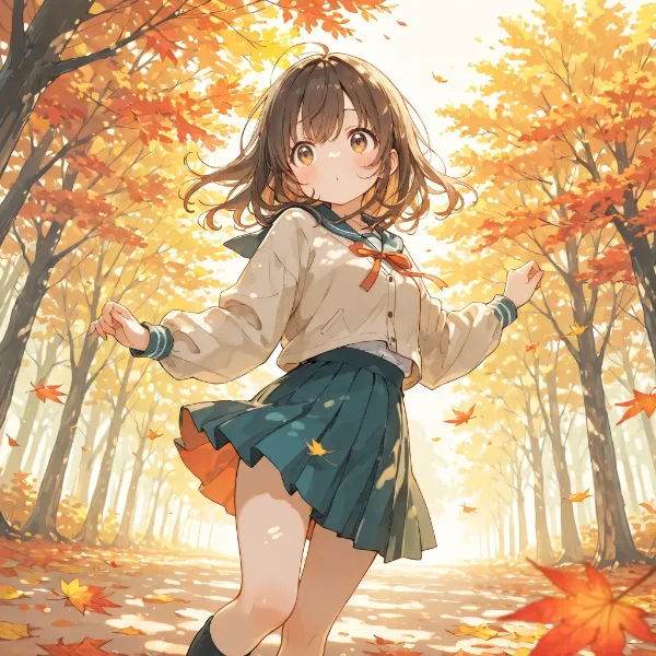 秋風に舞う少女の秘密の冒険