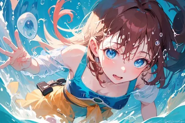 水辺から上がる